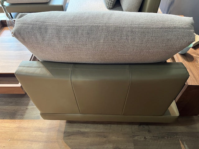 Rolf Benz - Sofa - RB 60 SINA - Stoff grün -Leder beige Kombi - Sofort verfügbar