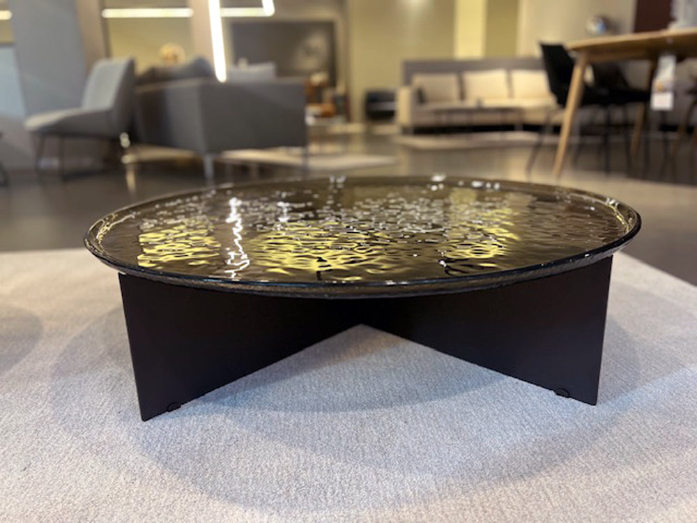 Rolf Benz - Couchtisch - RB 970 - Glas getönt bronze + Lack matt marrone - konfigurierbar