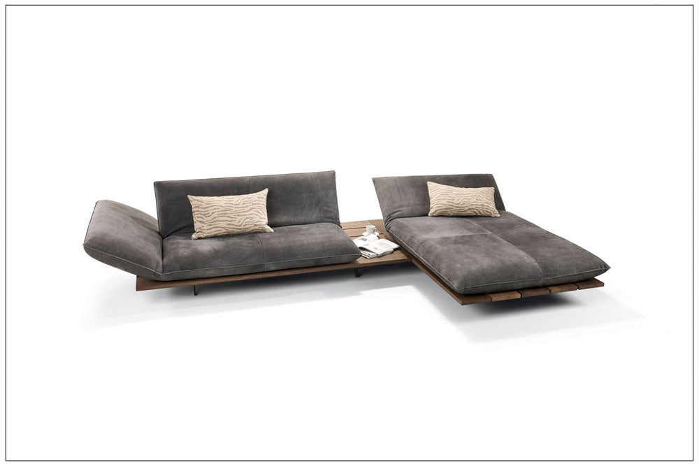 Bullfrog - Sofa - 1047 Akito - Leder grau - konfigurierbar