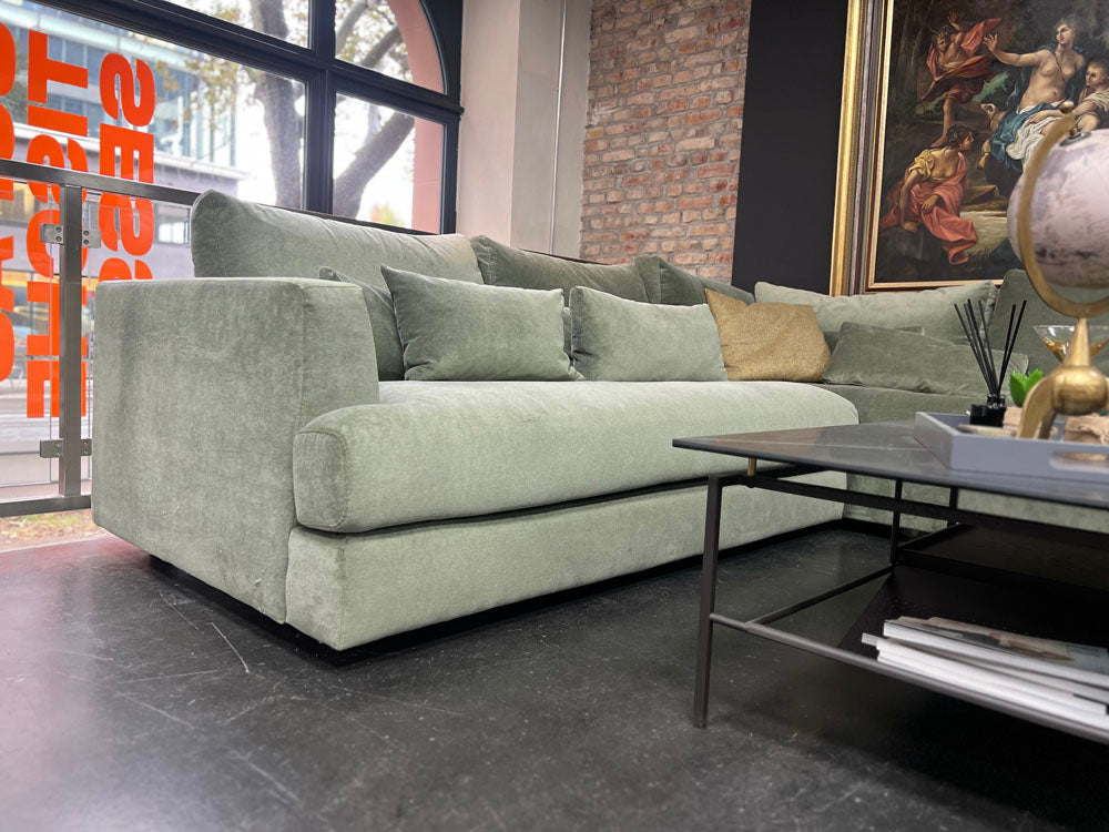 Furninova - Ecksofa - Eden - Stoff grün - konfigurierbar