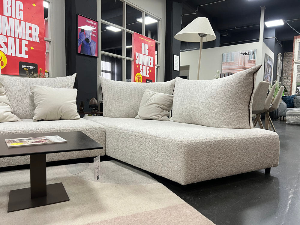Pro Seda - Sofa + Kissen - Camilium - Stoff beige - sofort verfügbar