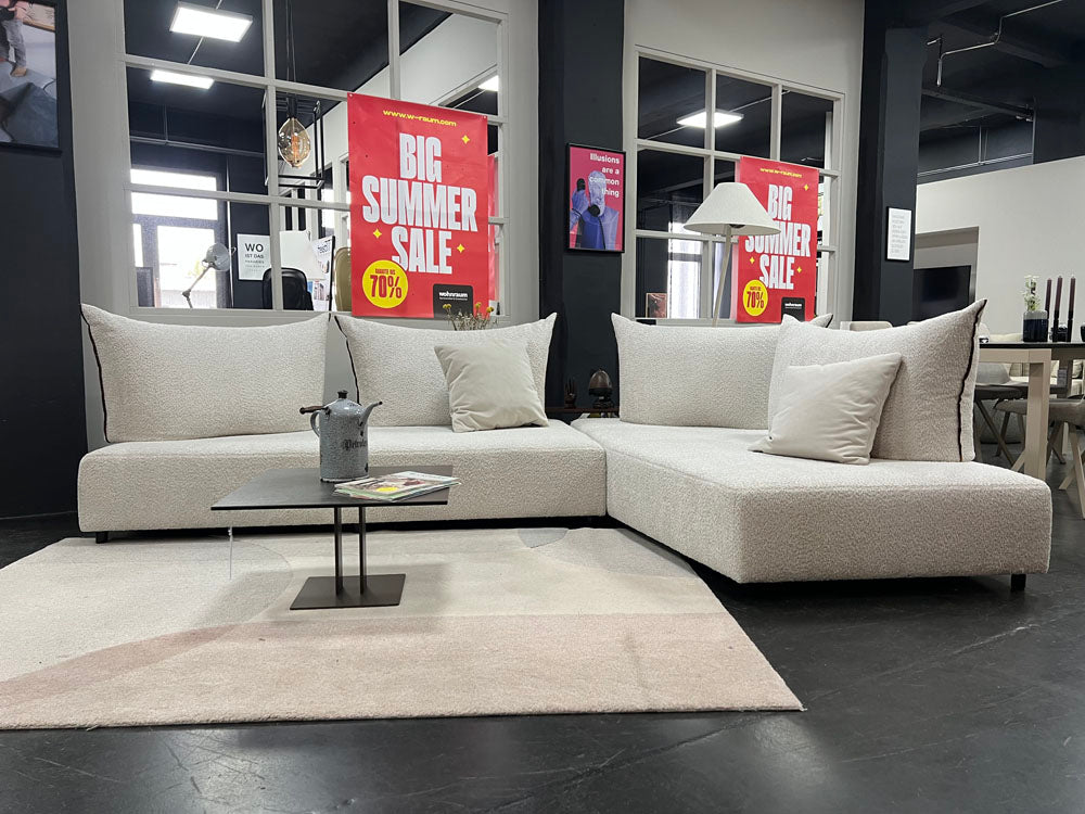 Pro Seda - Sofa + Kissen - Camilium - Stoff beige - sofort verfügbar