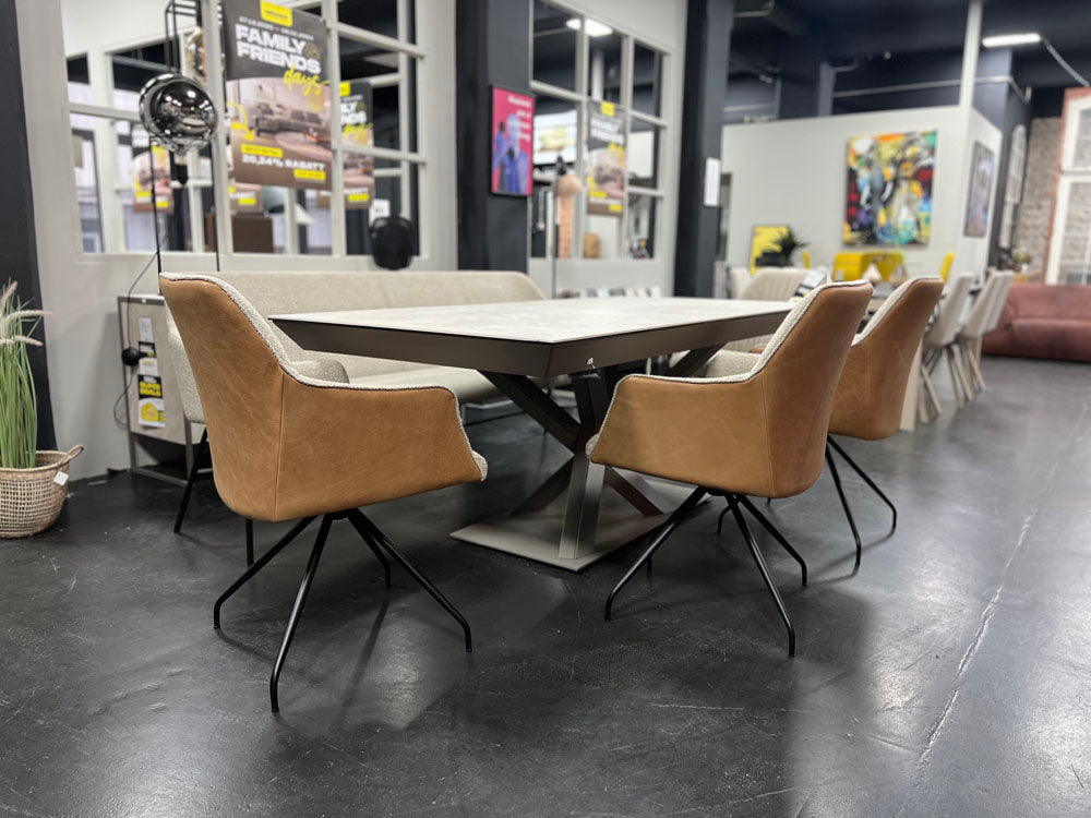 Tiado - Stuhl - Tiba - Stoff/Leder  beige - konfigurierbar