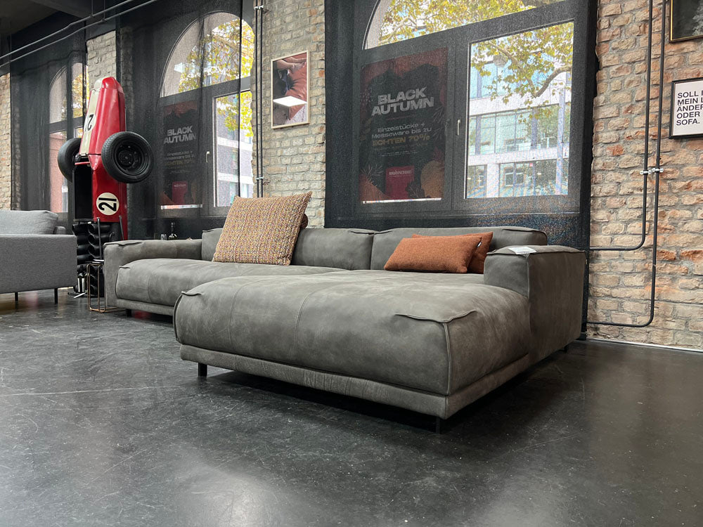 freistil - Sofa - freistil 136 - Leder grau - konfigurierbar