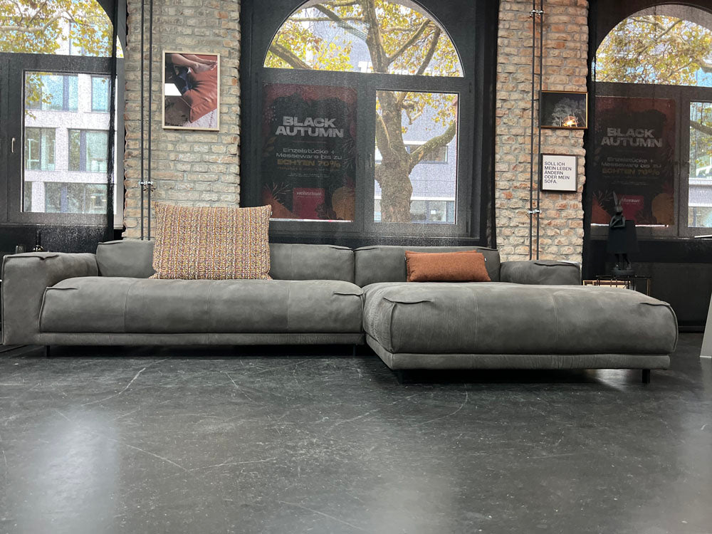 freistil - Sofa - freistil 136 - Leder grau - konfigurierbar