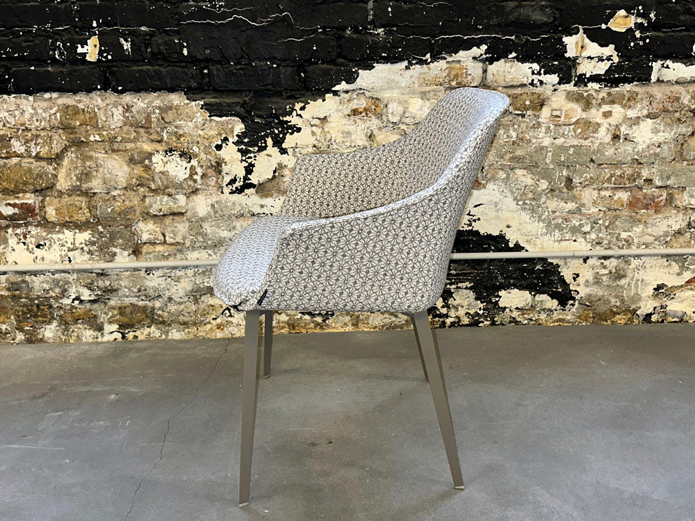 Mobliberica - Stuhl - Kedua (2er-Set) - Stoff beige grau gemustert - sofort verfügbar