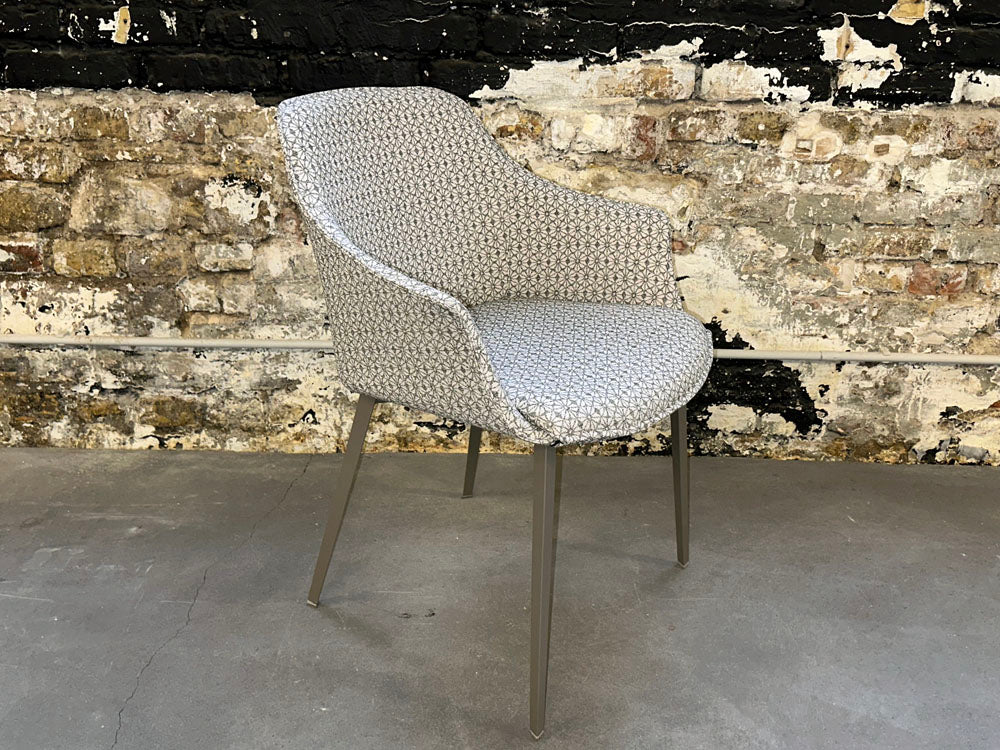 Mobliberica - Stuhl - Kedua (2er-Set) - Stoff beige grau gemustert - sofort verfügbar