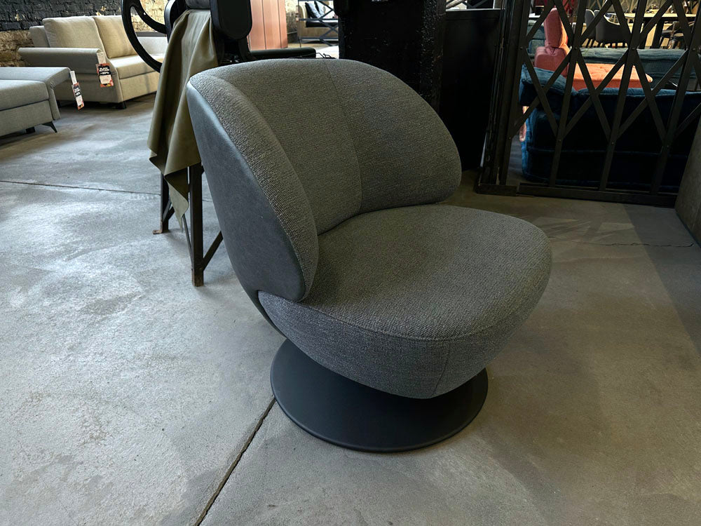 Pro Seda - Sessel - Leticia - Leder / Stoff grau - konfigurierbar