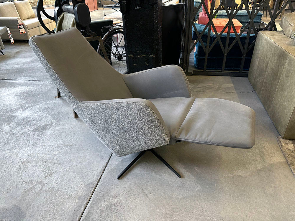 Pro Seda - Relaxsessel - Ravi - Leder / Stoff grau - konfigurierbar