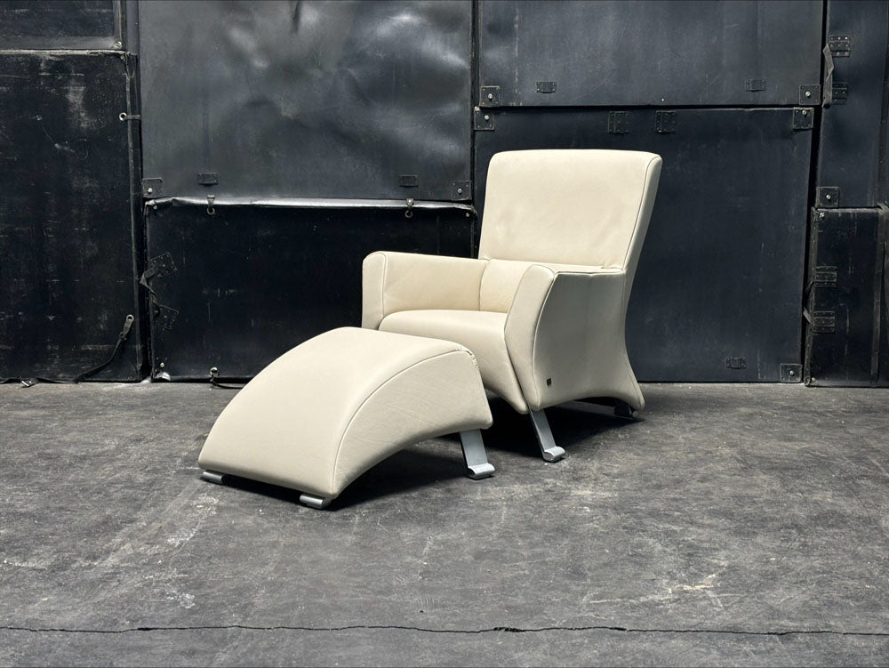 Rolf Benz - Sessel - RB 322 - Leder creme - sofort verfügbar