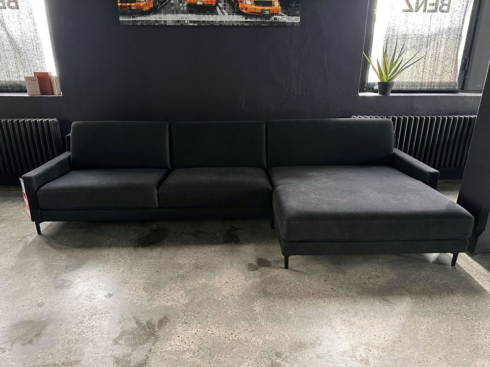 Rolf Benz - Sofa - RB 011 EGO  - Stoff schwarz blau - sofort verfügbar