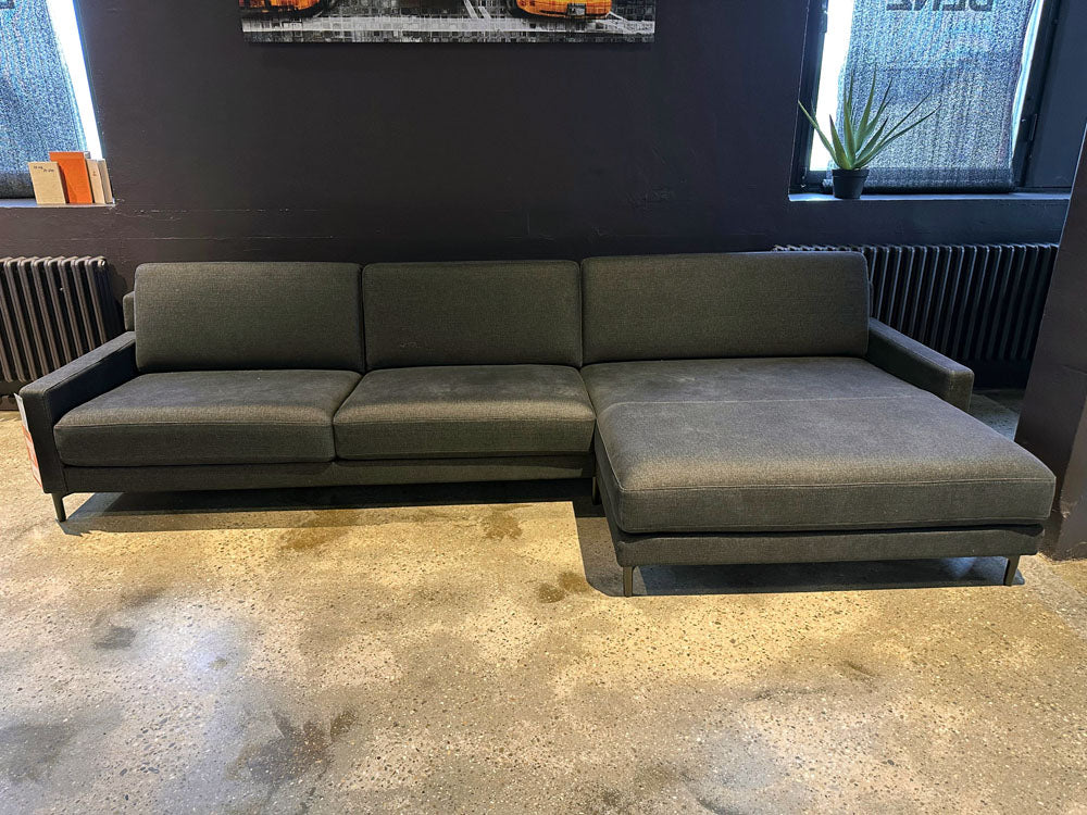 Rolf Benz - Sofa - RB 011 EGO  - Stoff schwarz blau - sofort verfügbar