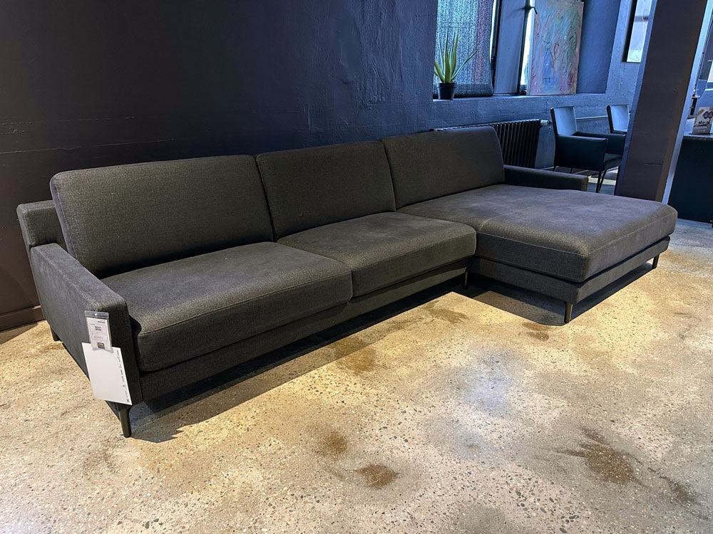 Rolf Benz - Sofa - RB 011 EGO  - Stoff schwarz blau - sofort verfügbar