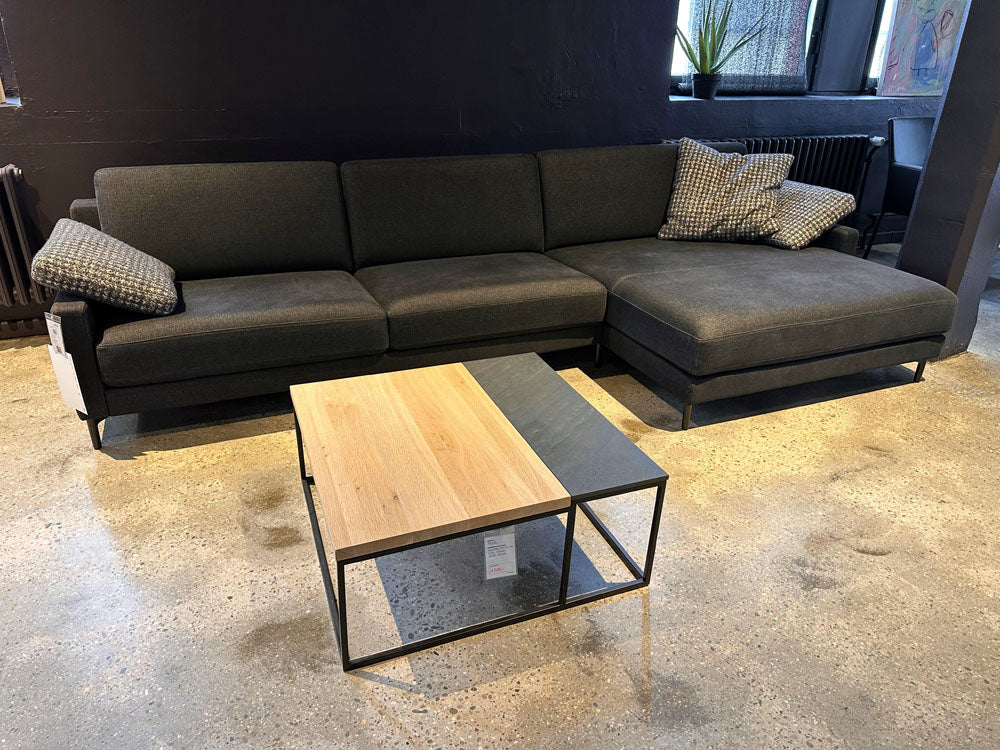 Rolf Benz - Sofa - RB 011 EGO  - Stoff schwarz blau - sofort verfügbar