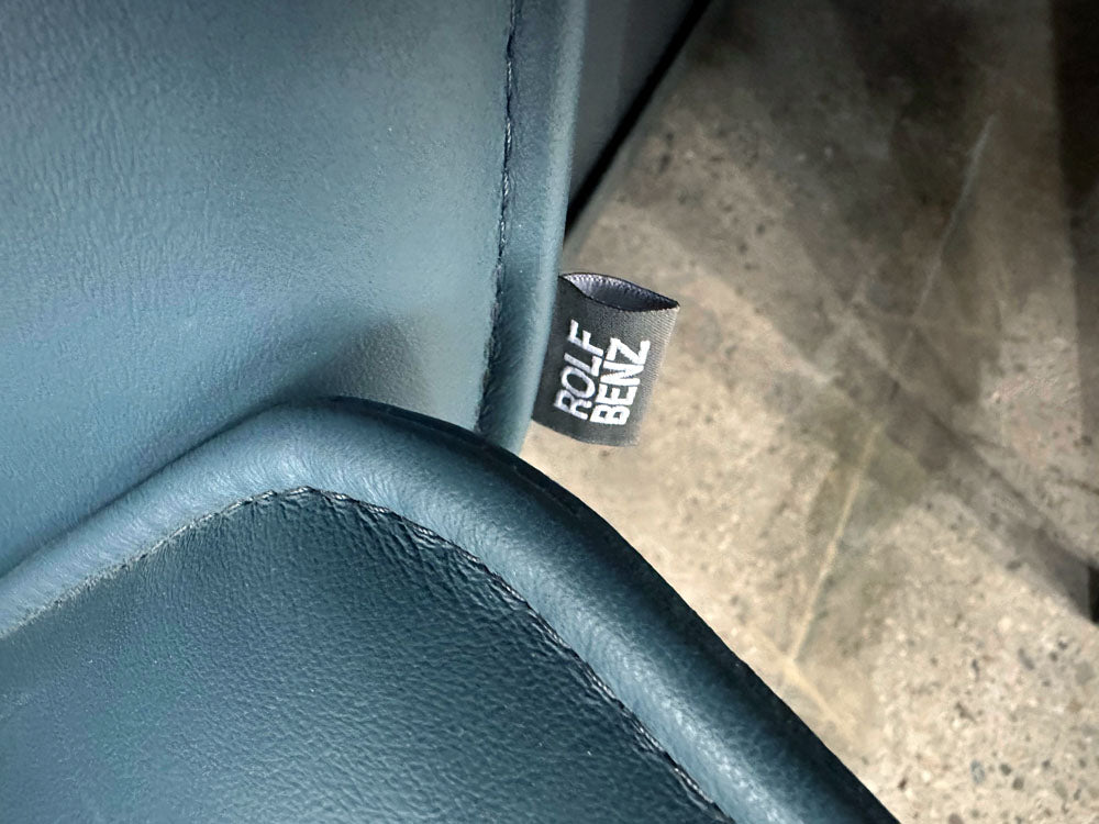 Rolf Benz - Sessel - RB 383 mit Hocker - Leder petrol - sofort verfügbar