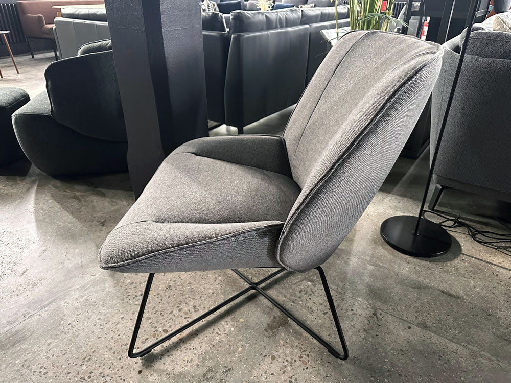 Rolf Benz - Sessel - RB 383 - Stoff grau - sofort verfügbar