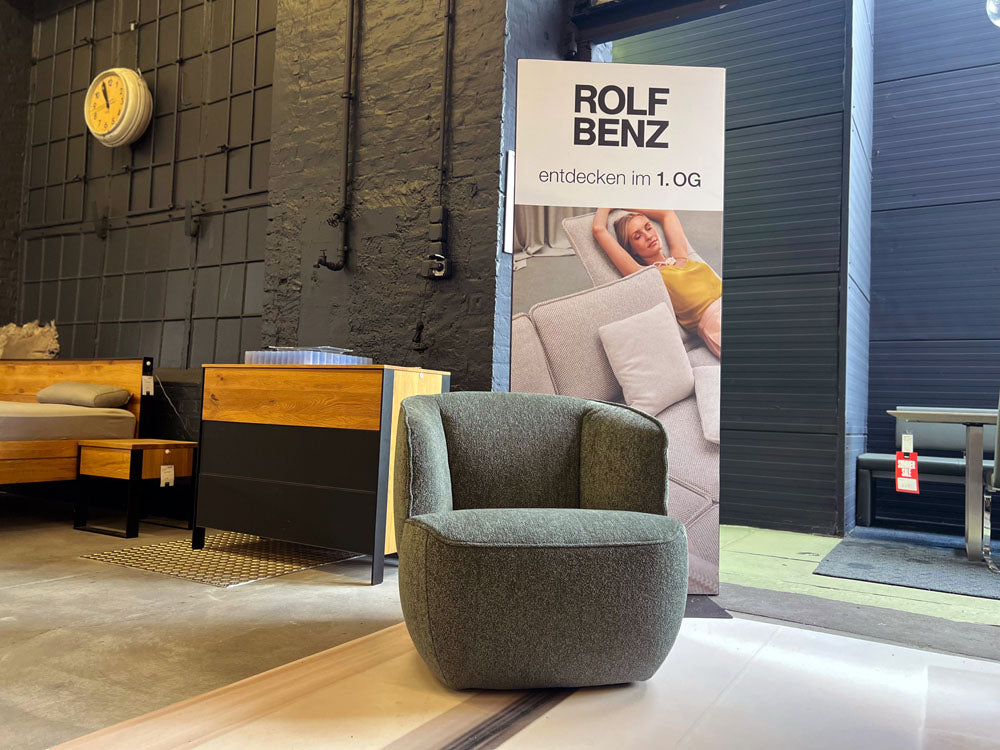 Rolf Benz - Sessel - RB 384  - Stoff grün - sofort verfügbar