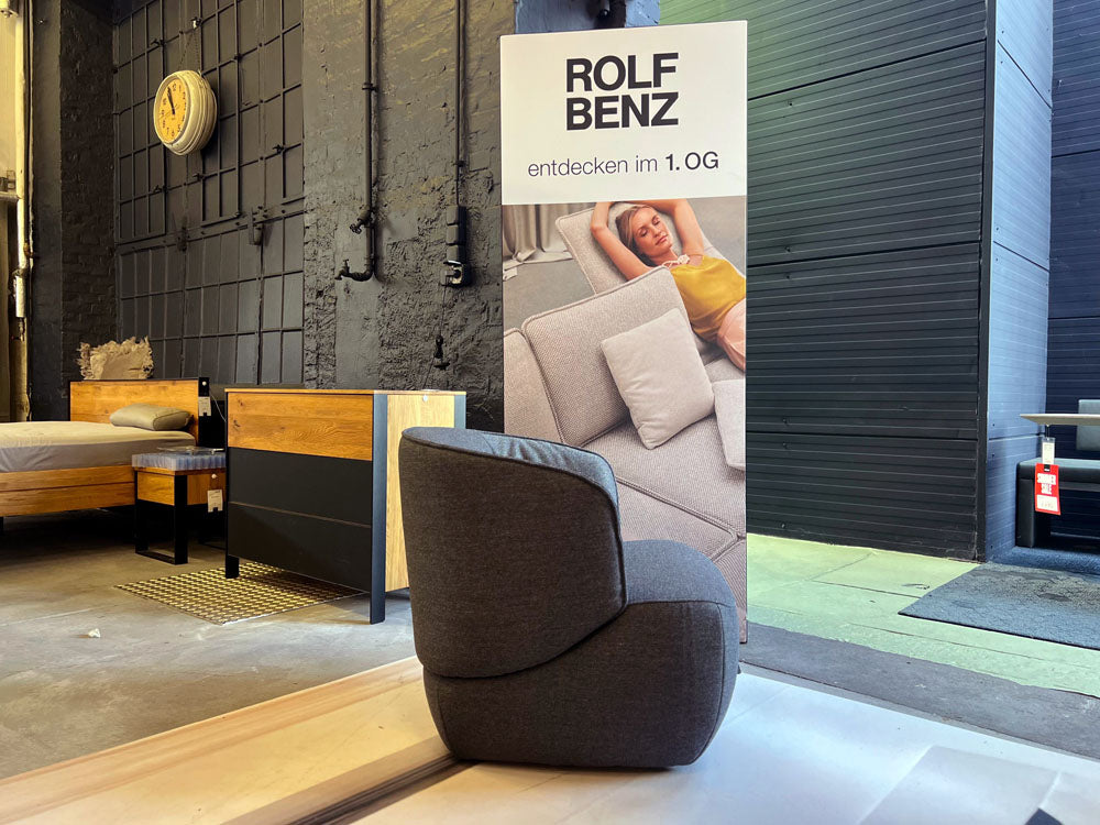 Rolf Benz - Sessel - RB 384  - Stoff anthrazit - sofort verfügbar