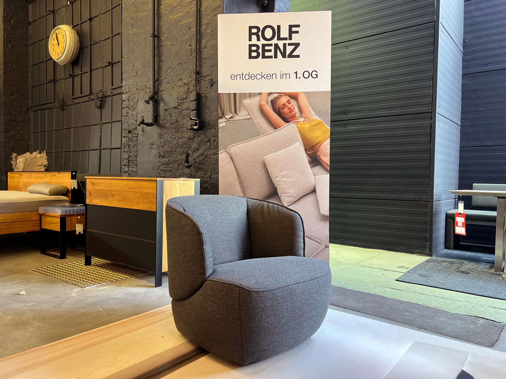 Rolf Benz - Sessel - RB 384  - Stoff anthrazit - sofort verfügbar