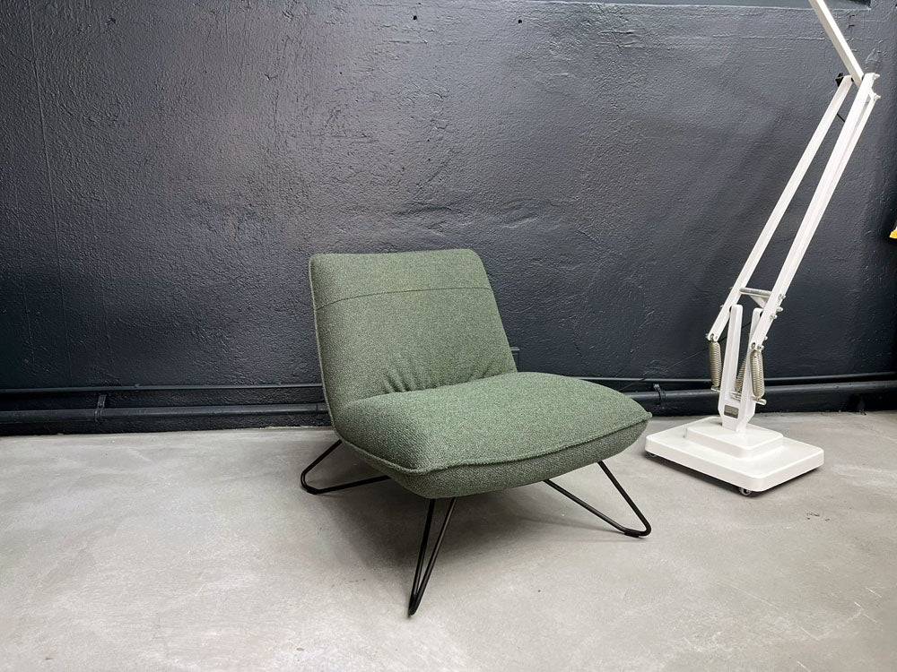 Rolf Benz - Sessel - RB 394 - Stoff olivgrün - sofort verfügbar