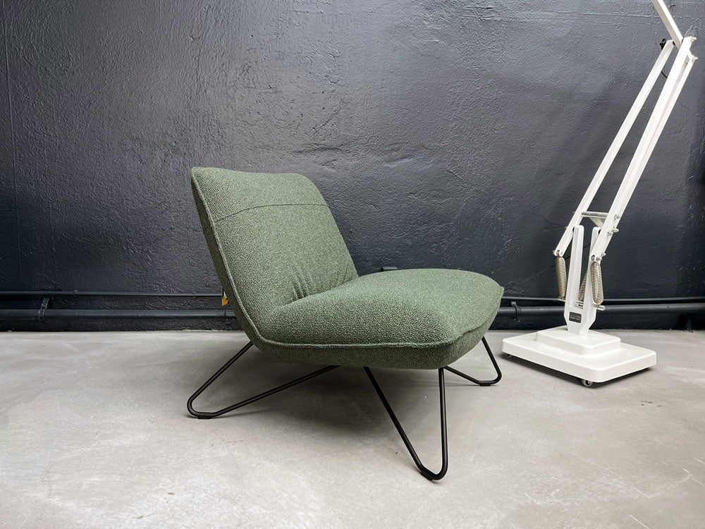 Rolf Benz - Sessel - RB 394 - Stoff olivgrün - sofort verfügbar