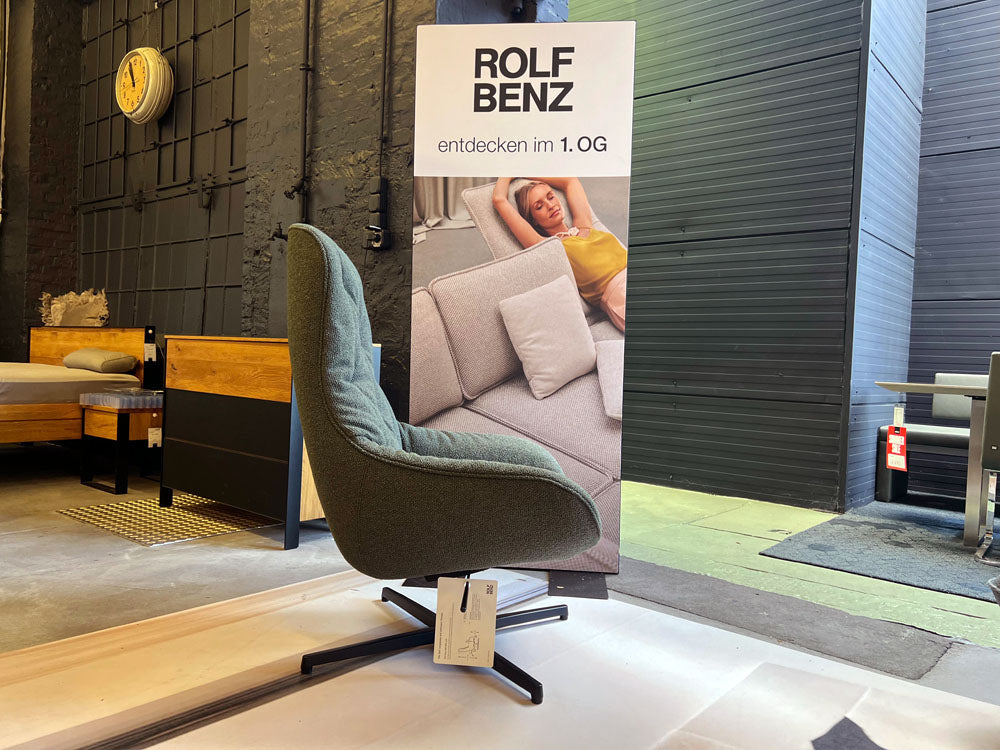 Rolf Benz - Sessel - RB 586 Meg Soft - Stoff grün - sofort verfügbar