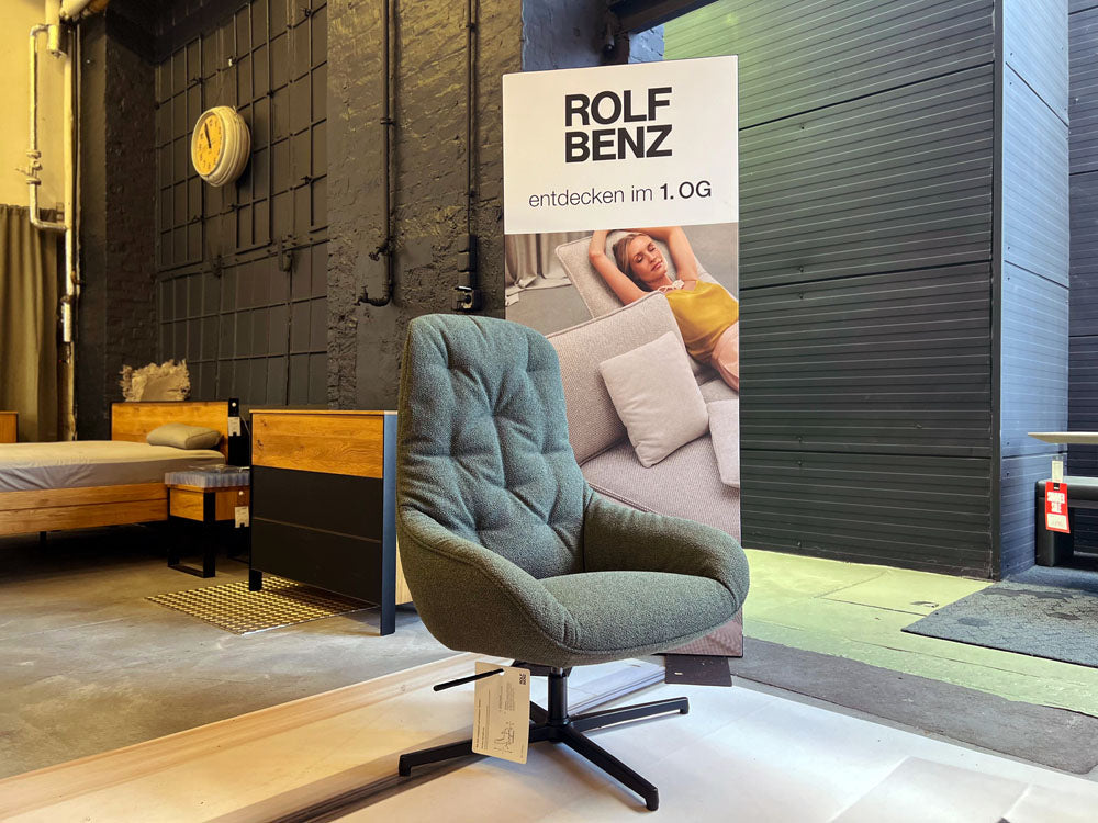 Rolf Benz - Sessel - RB 586 Meg Soft - Stoff grün - sofort verfügbar