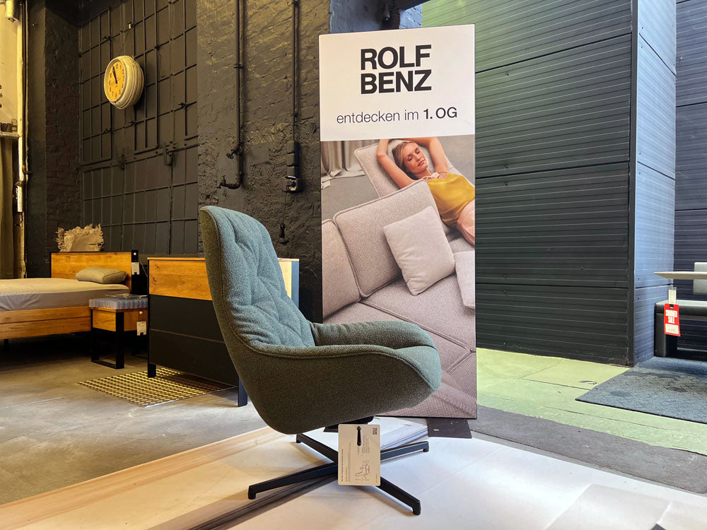 Rolf Benz - Sessel - RB 586 Meg Soft - Stoff grün - sofort verfügbar