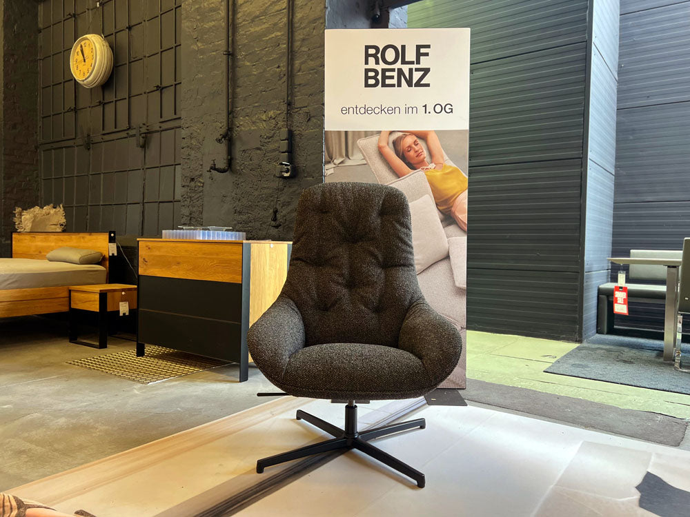 Rolf Benz - Sessel - RB 586 Meg Soft - Stoff schwarzgrün - sofort verfügbar