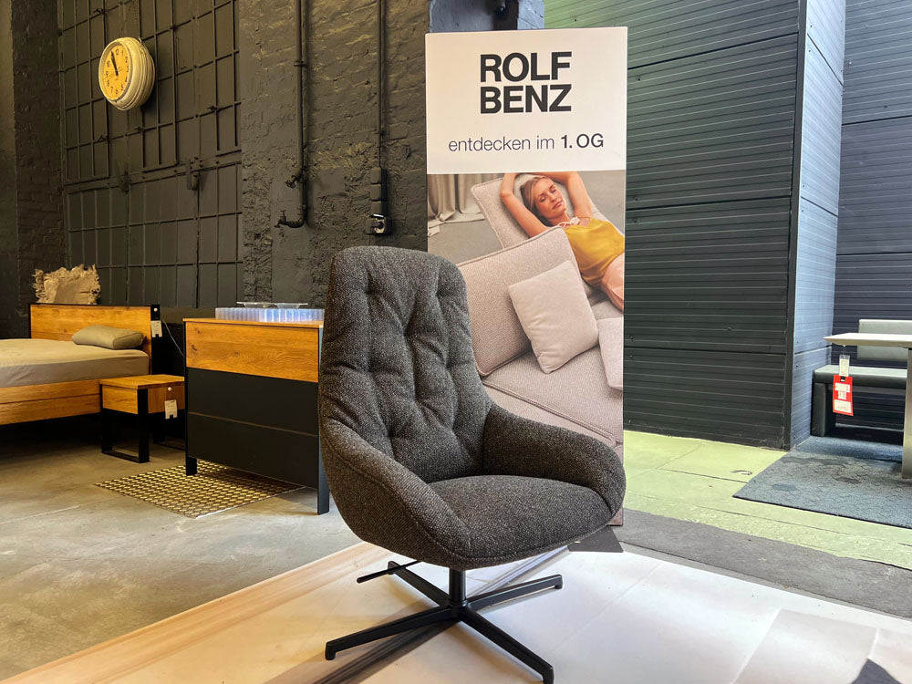 Rolf Benz - Sessel - RB 586 Meg Soft - Stoff schwarzgrün - sofort verfügbar