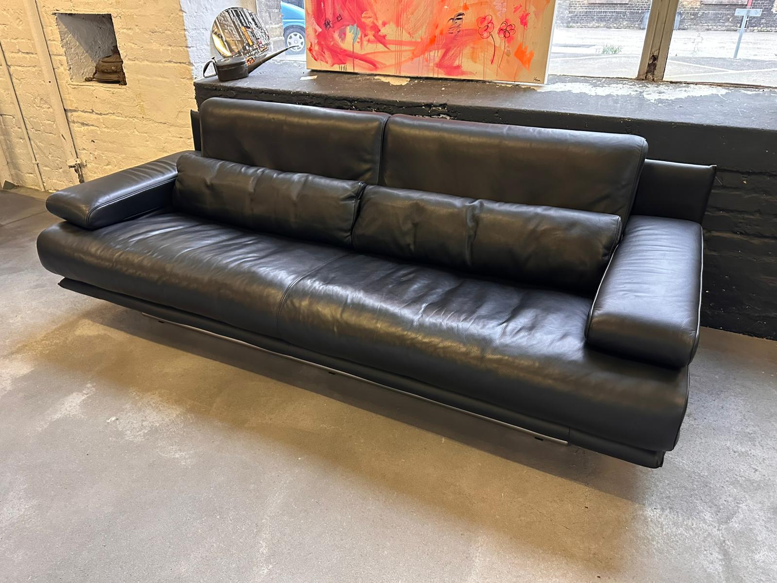 Rolf Benz - Sofa - RB 6500 - Leder schwarz - sofort verfügbar