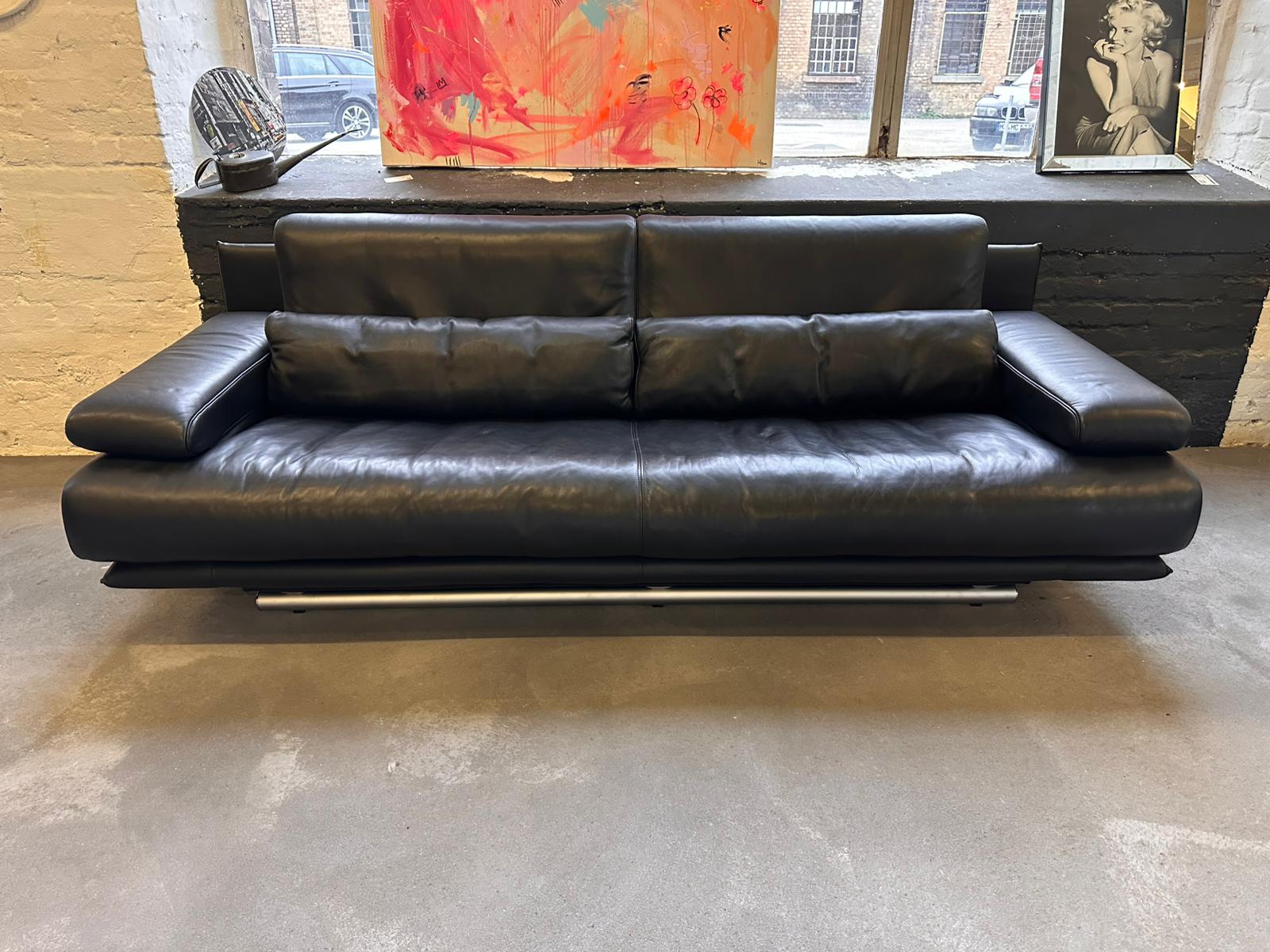 Rolf Benz - Sofa - RB 6500 - Leder schwarz - sofort verfügbar