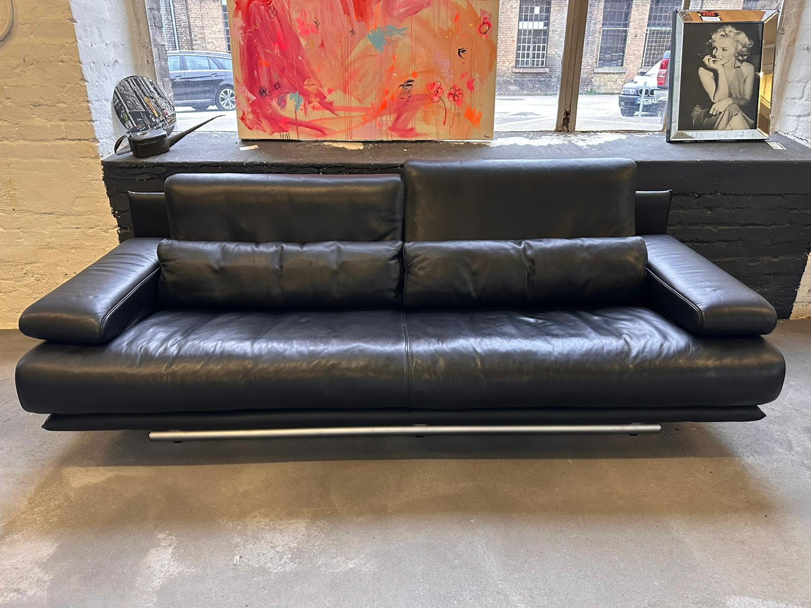 Rolf Benz - Sofa - RB 6500 - Leder schwarz - sofort verfügbar