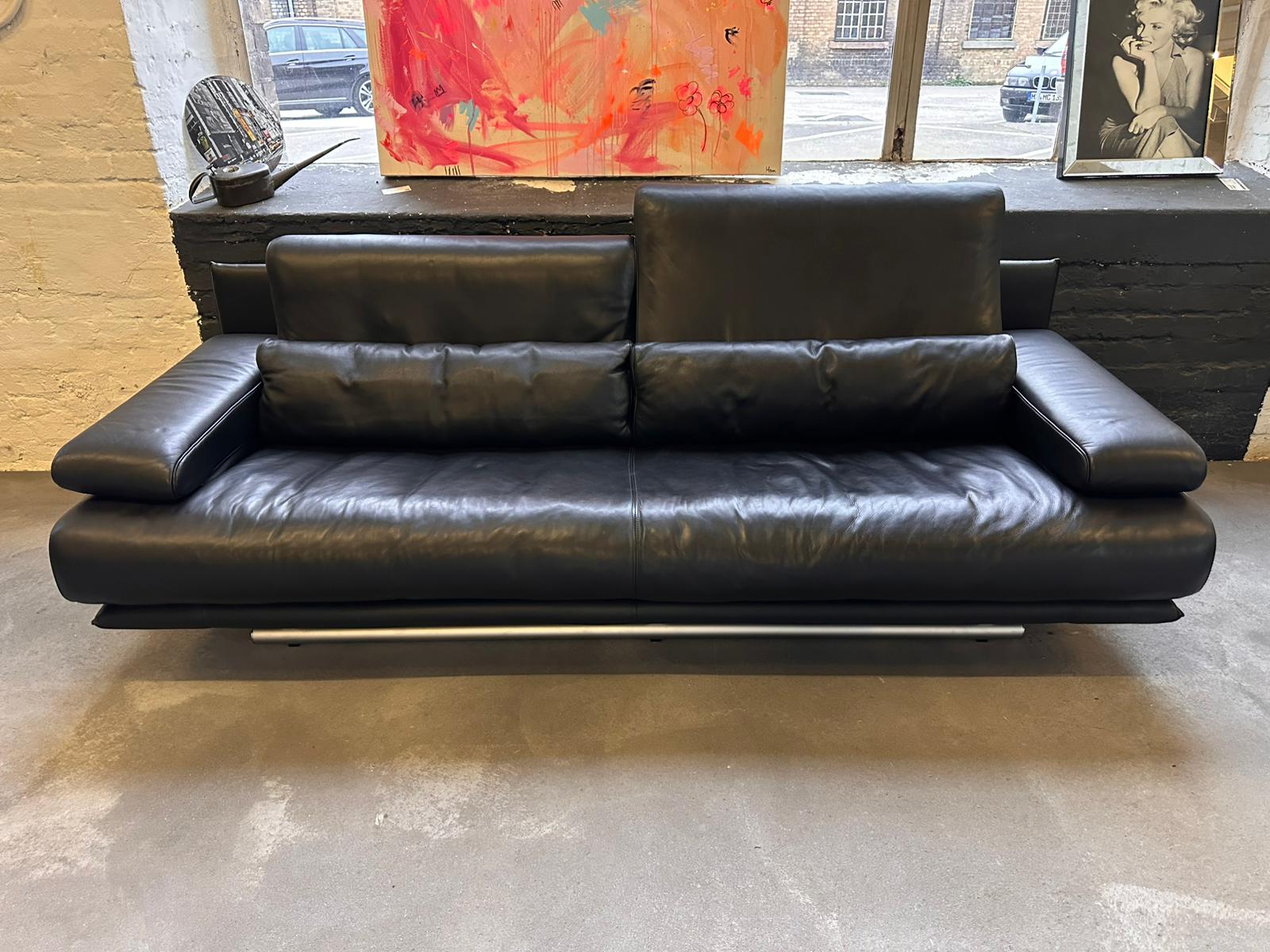 Rolf Benz - Sofa - RB 6500 - Leder schwarz - sofort verfügbar