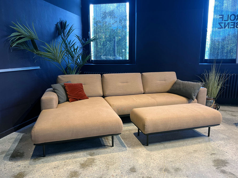 Rolf Benz - Sofa - RB 385 Yuna - Stoff braun orange - sofort verfügbar