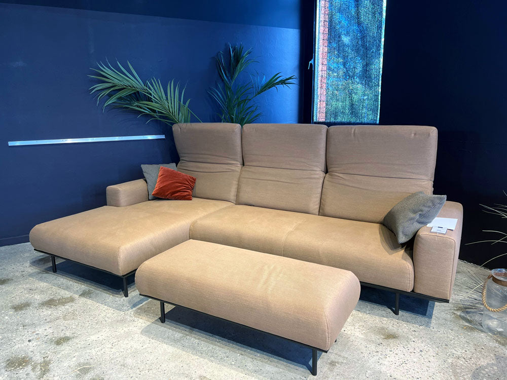 Rolf Benz - Sofa - RB 385 Yuna - Stoff braun orange - sofort verfügbar