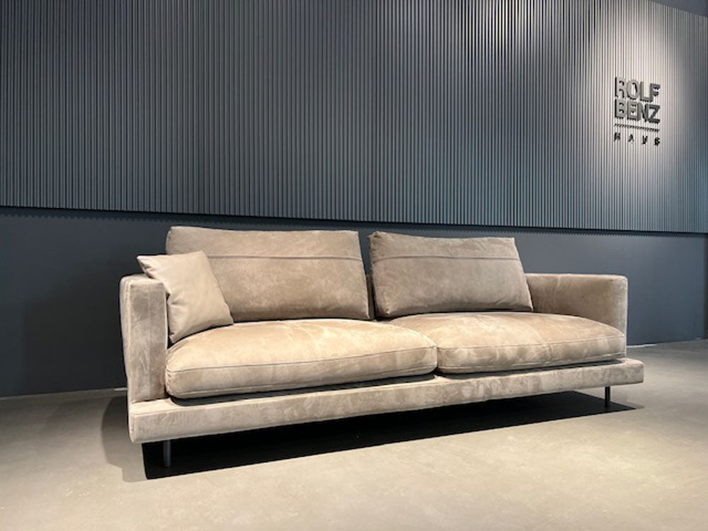 Rolf Benz - Sofa - RB 60 SINA - Leder beigegrau - konfigurierbar