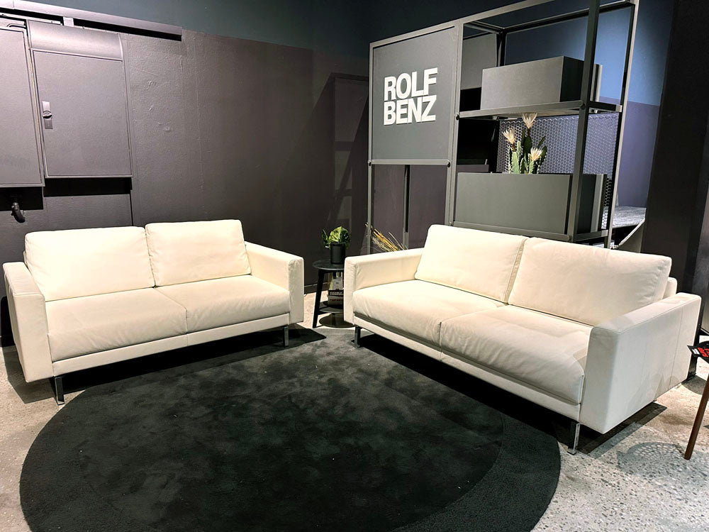 creation by Rolf Benz - Sofagarnitur - cr.450  - Leder weiß - sofort verfügbar