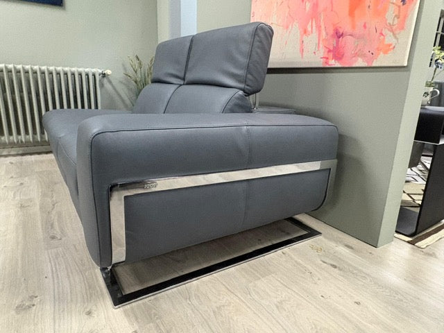 Joop - 8151 - Sofa 2er + Recamiere - Leder blau