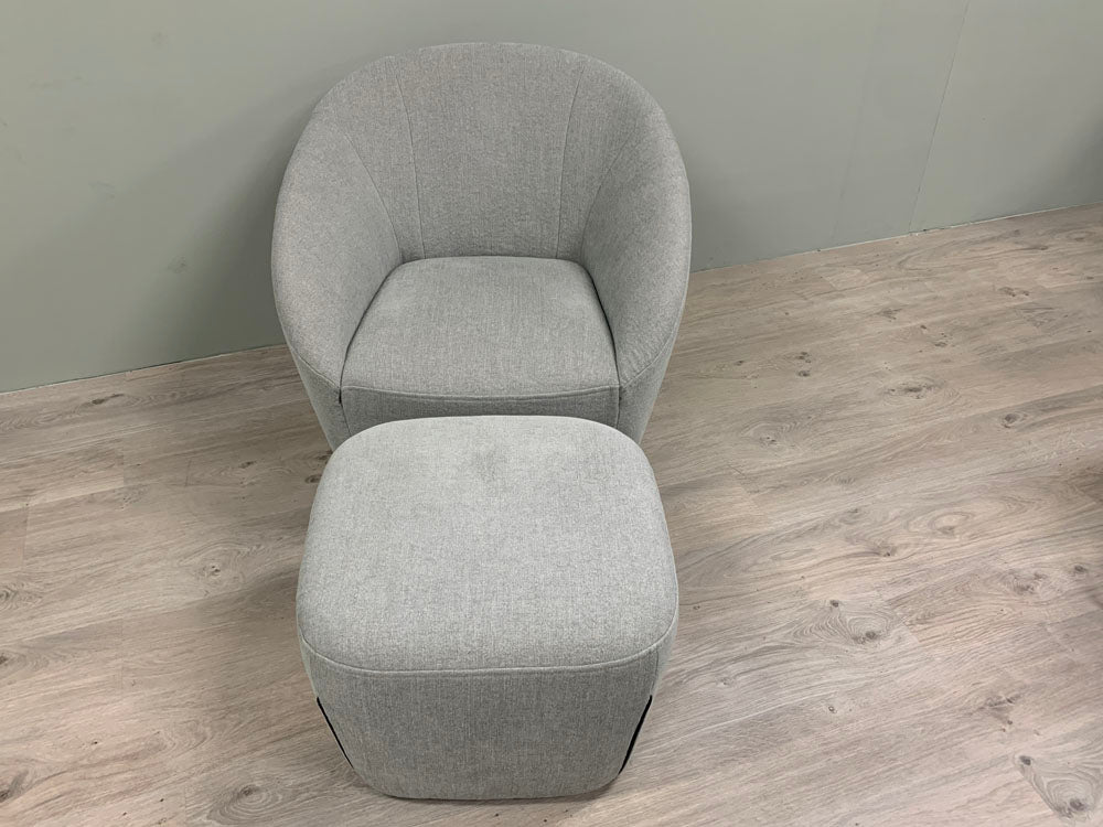 freistil - Sessel und Hocker - fs178 - Stoff grau - sofort verfügbar