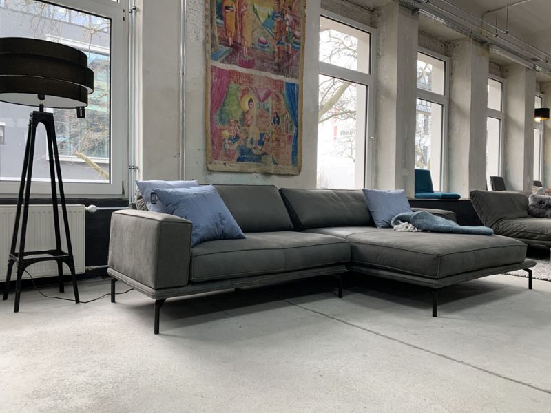 Bullfrog - Sofa - 1041 Caballero - Leder grau - konfigurierbar