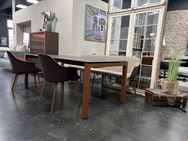 Mobliberica - Tisch ausziehbar - Julia - Keramik braun - konfigurierbar