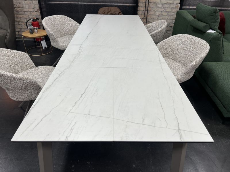Mobliberica - Tisch ausziehbar - Merlot - Keramik beige - konfigurierbar