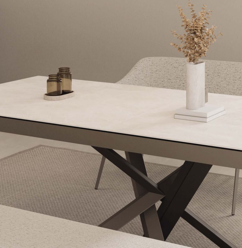 Mobliberica - Tisch ausziehbar - Mistral - Keramik beige - sofort verfügbar