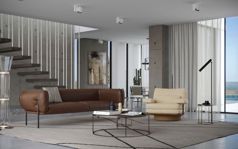 Molinari Design - Sofa - Rondo - Leder cognac - sofort verfügbar