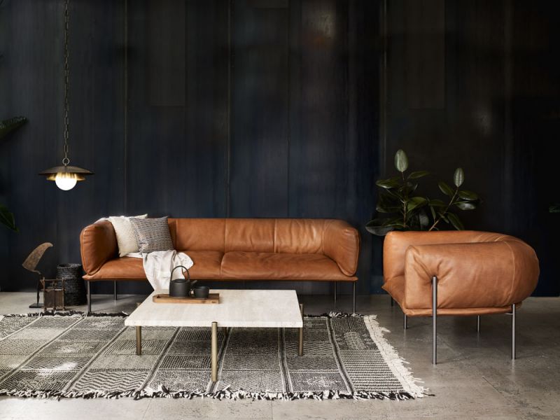Molinari Design - Sofa - Rondo - Leder cognac - sofort verfügbar