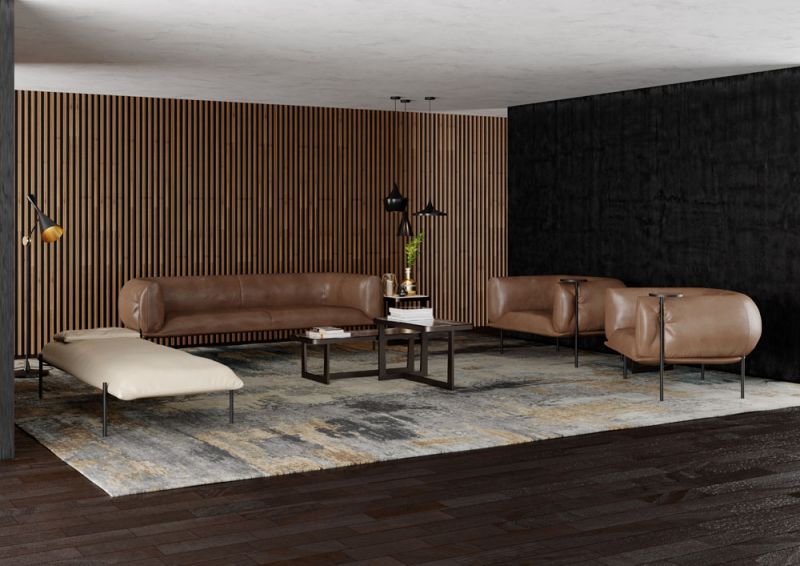 Molinari Design - Sofa - Rondo - Leder cognac - sofort verfügbar