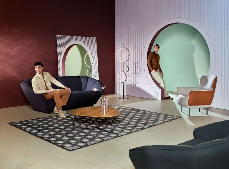 Leolux Pode - Sofa - Colla - Stoff blau - sofort verfügbar