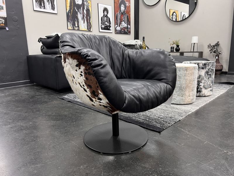 tommy M - Sessel - Lola - Leder schwarz - konfigurierbar