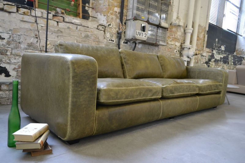 Machalke - Sofa - Valentino  - Leder grün - sofort verfügbar
